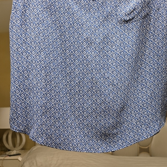 Cynthia Rowley Silk Blue Geometric Blouse - Picture 4 of 12